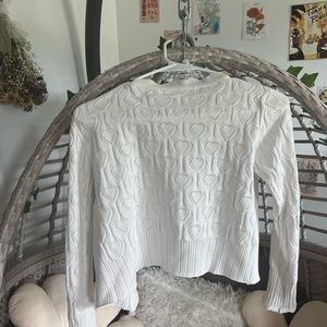 white heart patterned cardigan